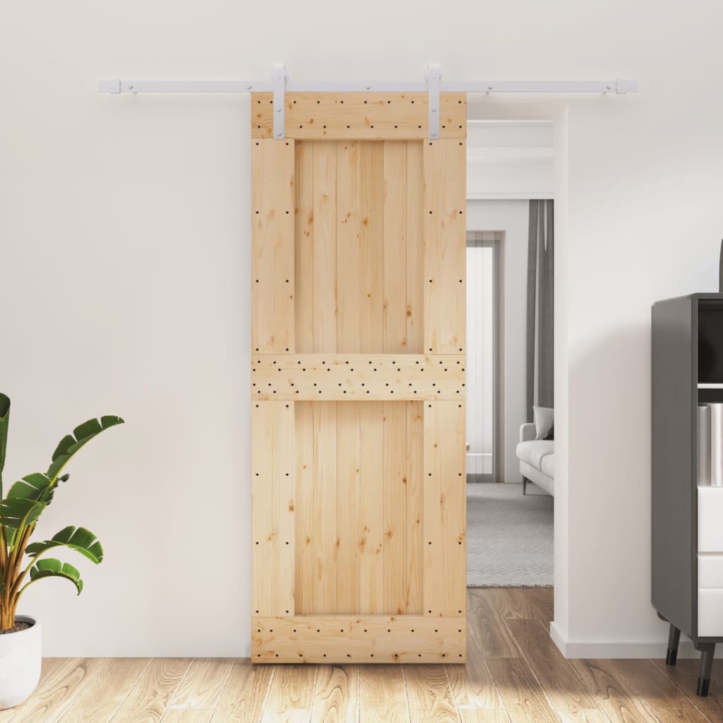 VidaXL Porte coulissante avec ferrures 80x210 cm bois de pin massif