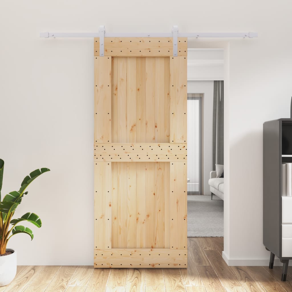 VidaXL Porte coulissante avec ferrures 85x210 cm bois de pin massif