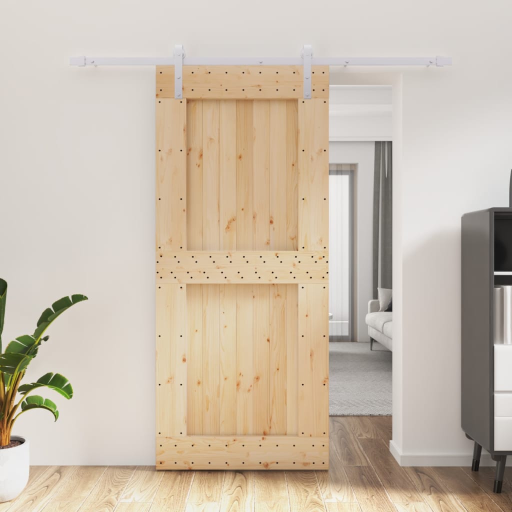 VidaXL Porte coulissante avec ferrures 90x210 cm bois de pin massif