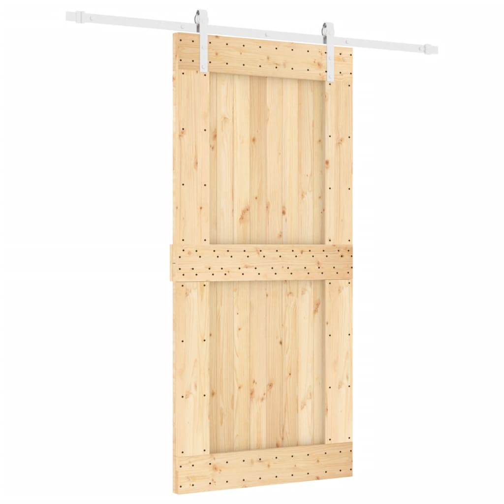 VidaXL Porte coulissante avec ferrures 95x210 cm bois de pin massif