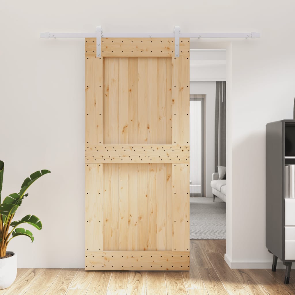 VidaXL Porte coulissante avec ferrures 95x210 cm bois de pin massif