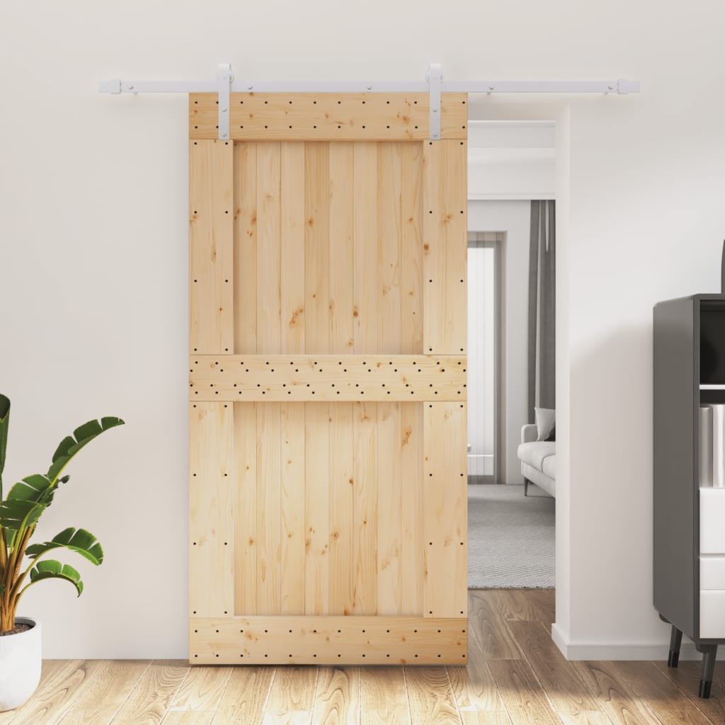 VidaXL Porte coulissante avec ferrures 100x210 cm bois de pin massif