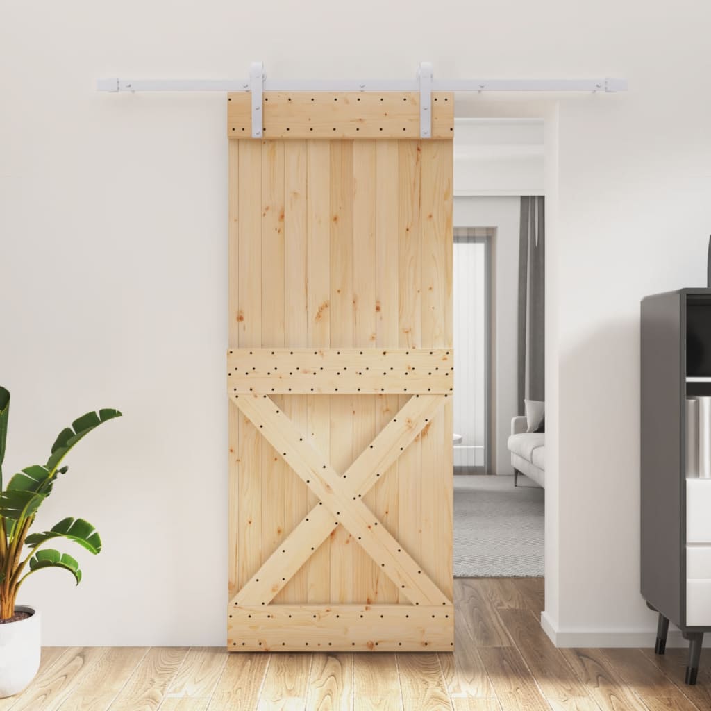 VidaXL Porte coulissante avec ferrures 85x210 cm bois de pin massif