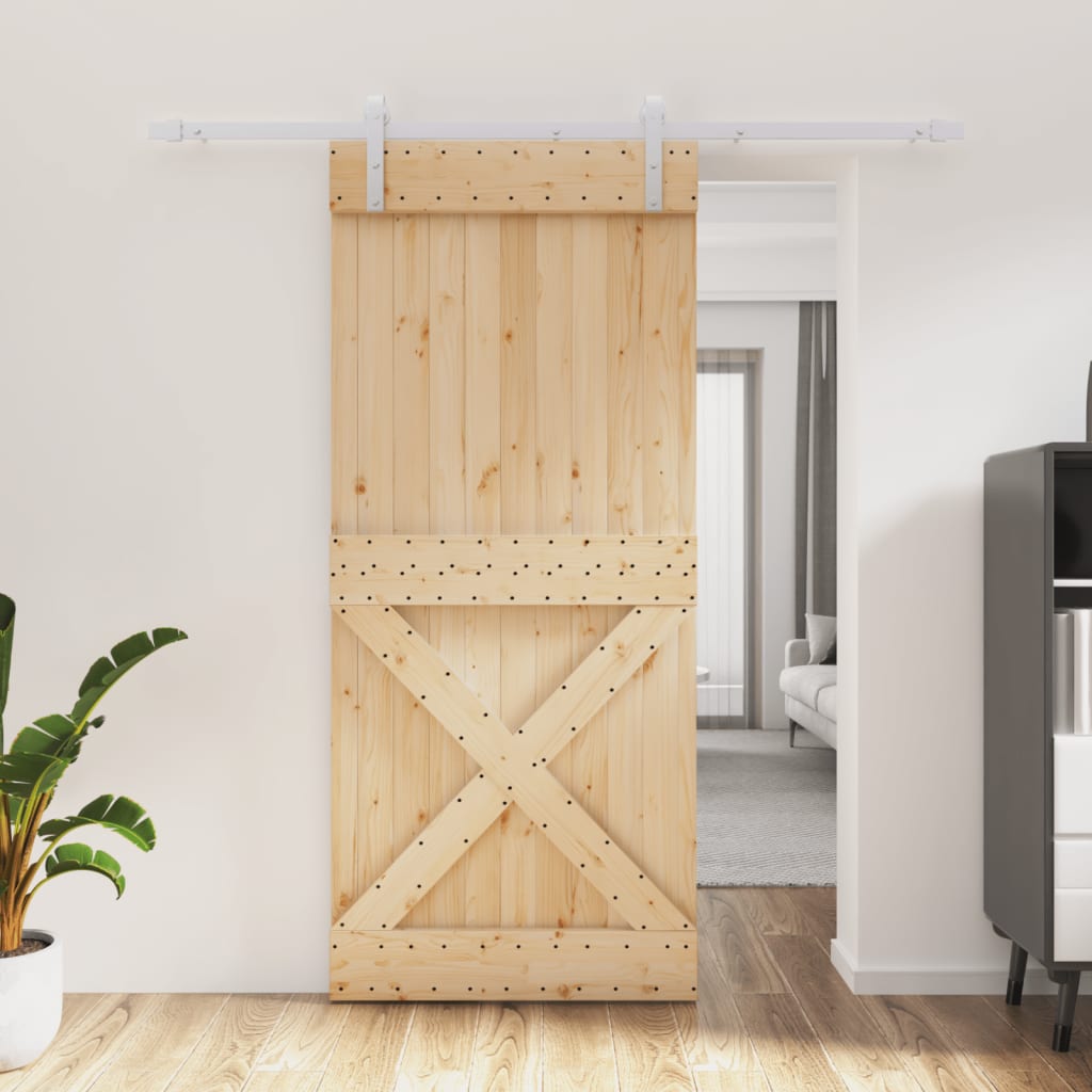 VidaXL Porte coulissante avec ferrures 90x210 cm bois de pin massif