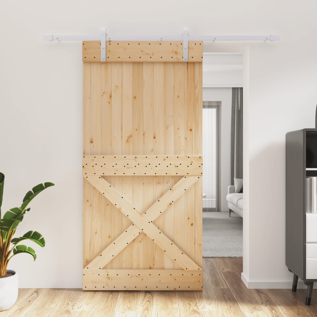 VidaXL Porte coulissante avec ferrures 100x210 cm bois de pin massif