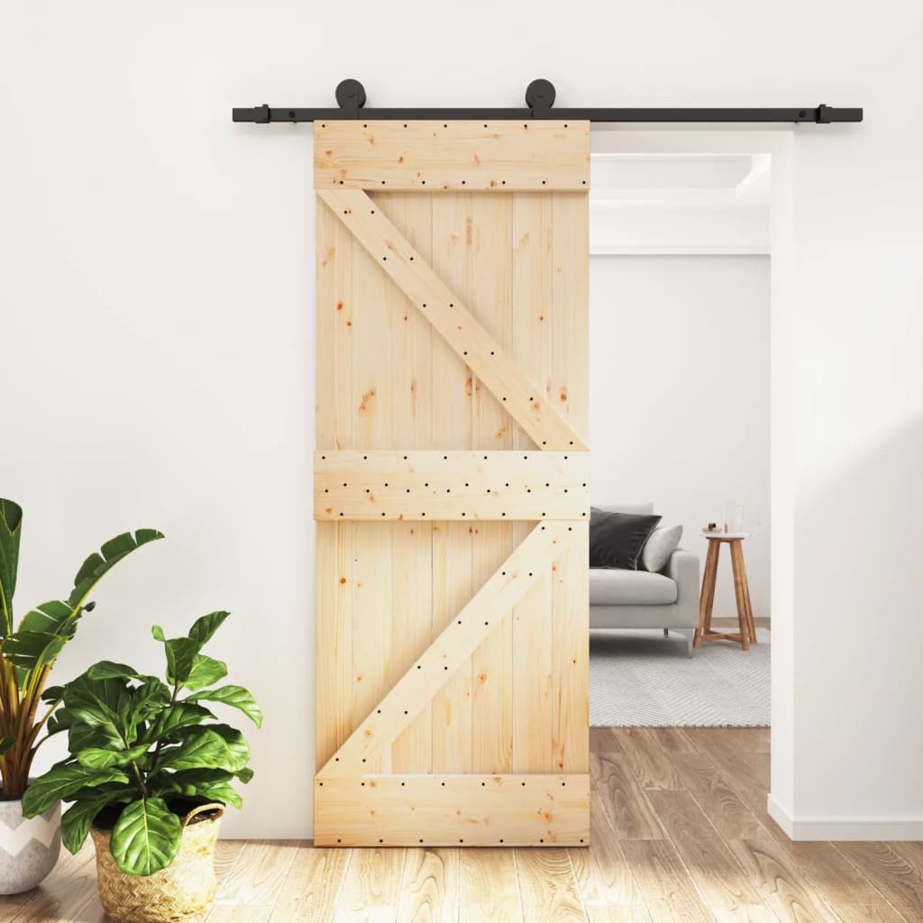 VidaXL Porte coulissante avec ferrures 70x210 cm bois de pin massif