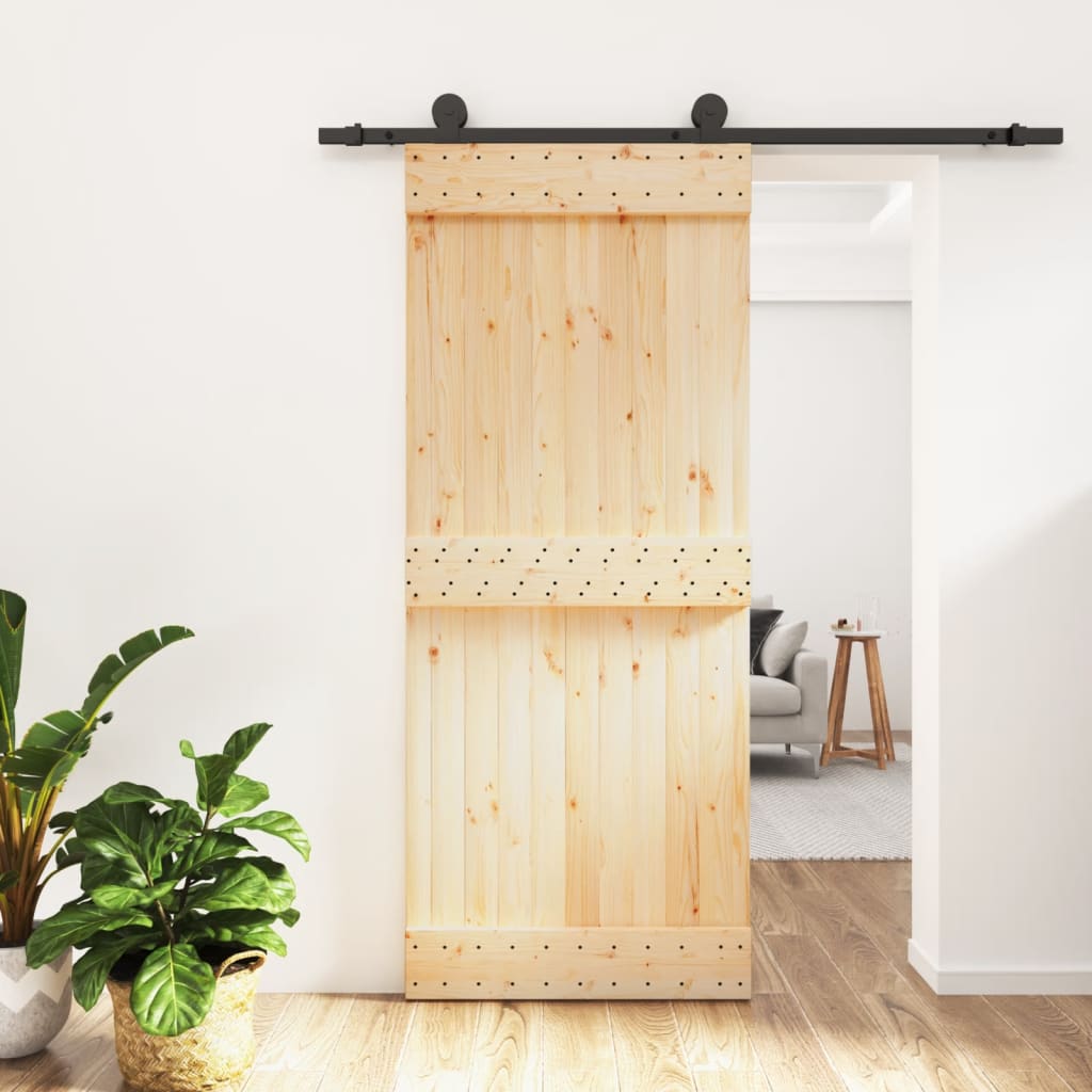 VidaXL Porte coulissante avec ferrures 85x210 cm bois de pin massif