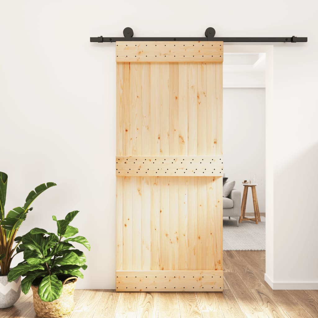 VidaXL Porte coulissante avec ferrures 90x210 cm bois de pin massif