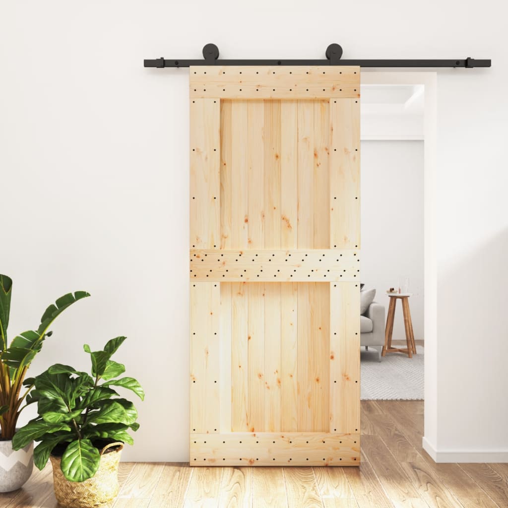 VidaXL Porte coulissante avec ferrures 90x210 cm bois de pin massif