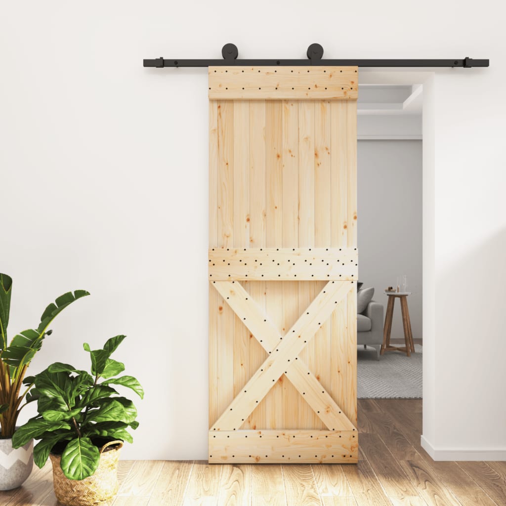 VidaXL Porte coulissante avec ferrures 80x210 cm bois de pin massif