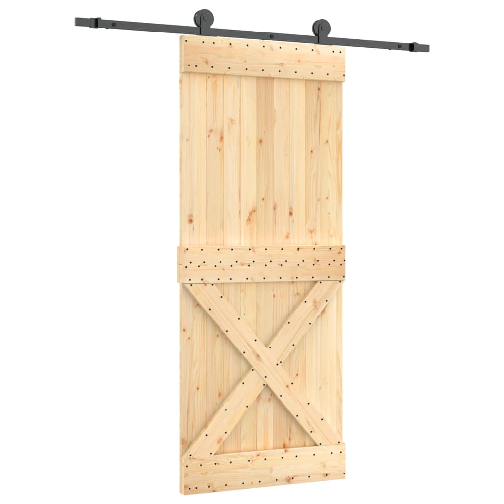 VidaXL Porte coulissante avec ferrures 85x210 cm bois de pin massif
