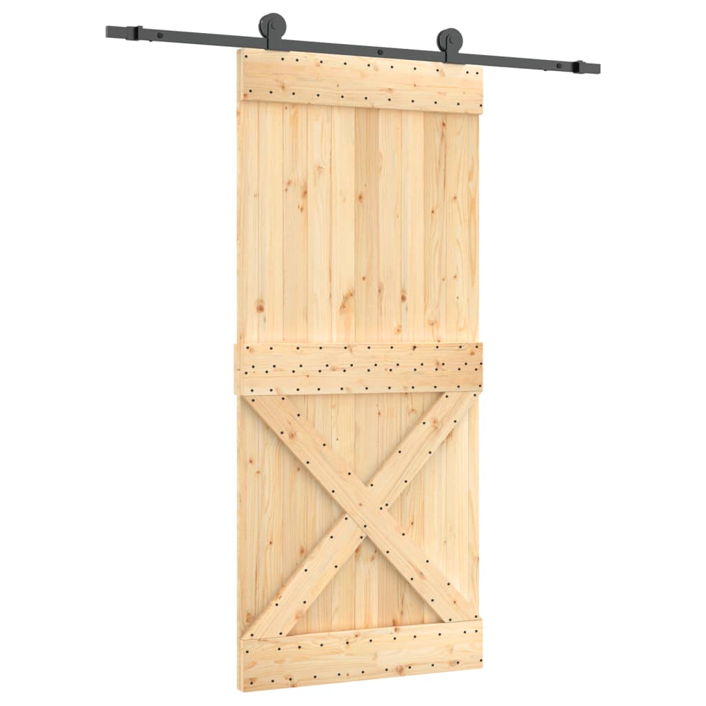 VidaXL Porte coulissante avec ferrures 90x210 cm bois de pin massif