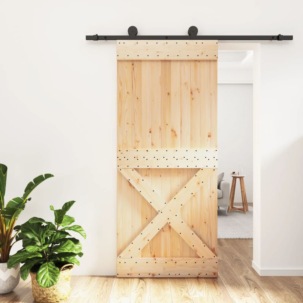 VidaXL Porte coulissante avec ferrures 90x210 cm bois de pin massif