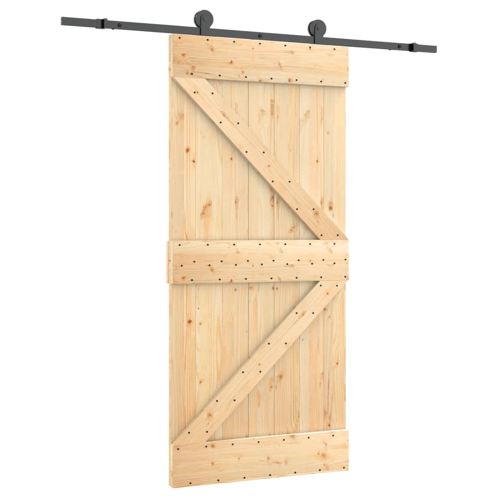 VidaXL Porte coulissante avec ferrures 95x210 cm bois de pin massif