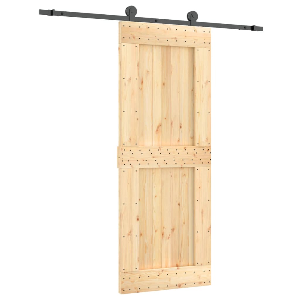 VidaXL Porte coulissante avec ferrures 80x210 cm bois de pin massif