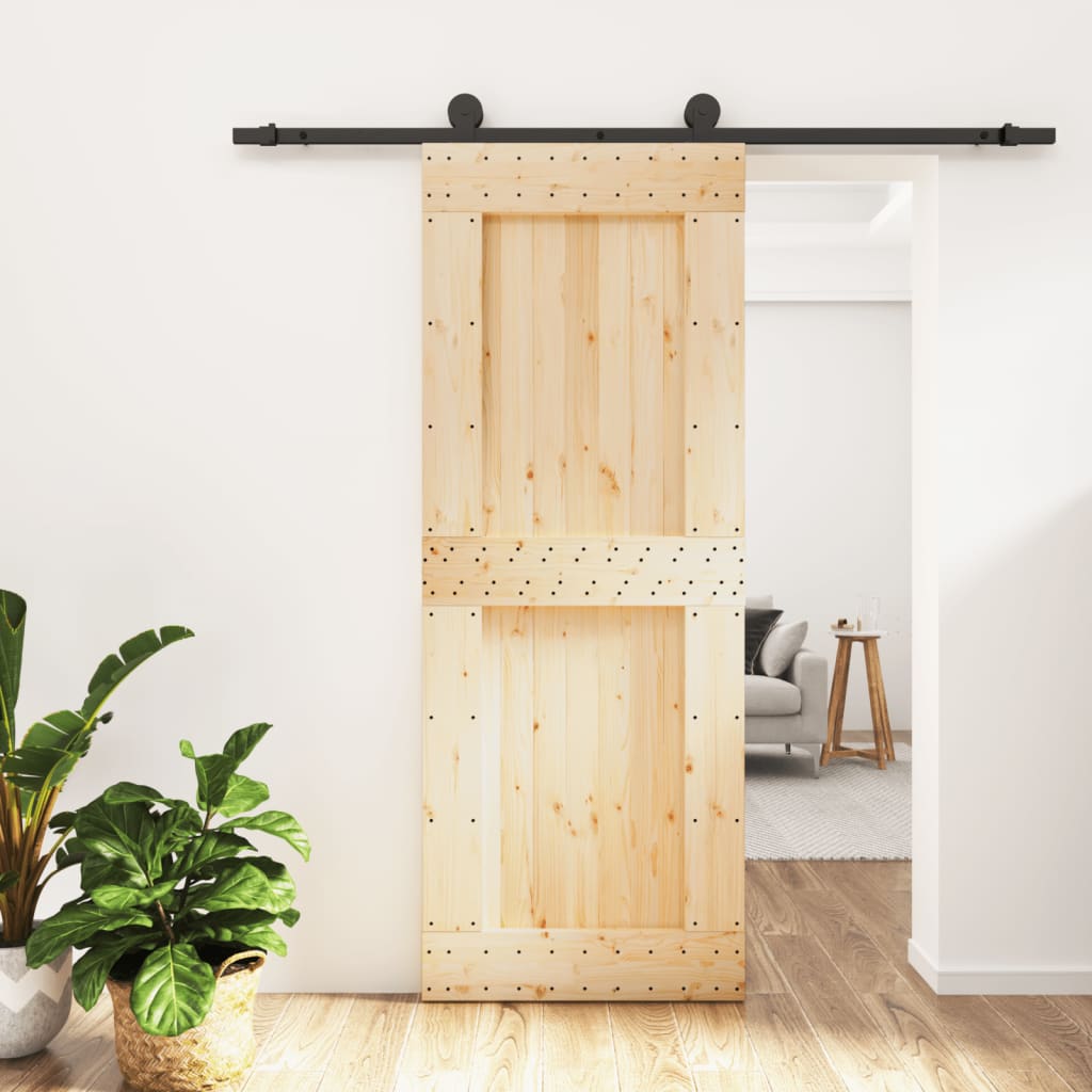 VidaXL Porte coulissante avec ferrures 80x210 cm bois de pin massif