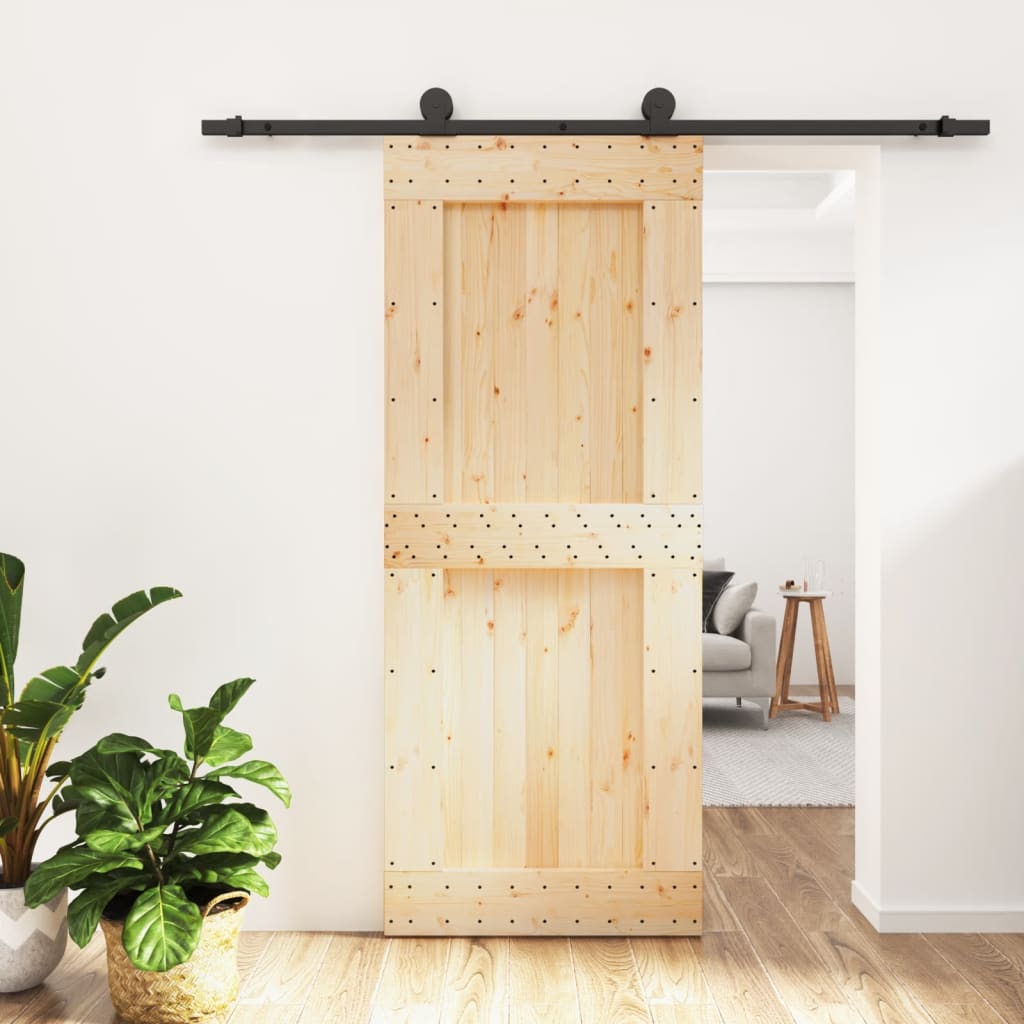 VidaXL Porte coulissante avec ferrures 85x210 cm bois de pin massif