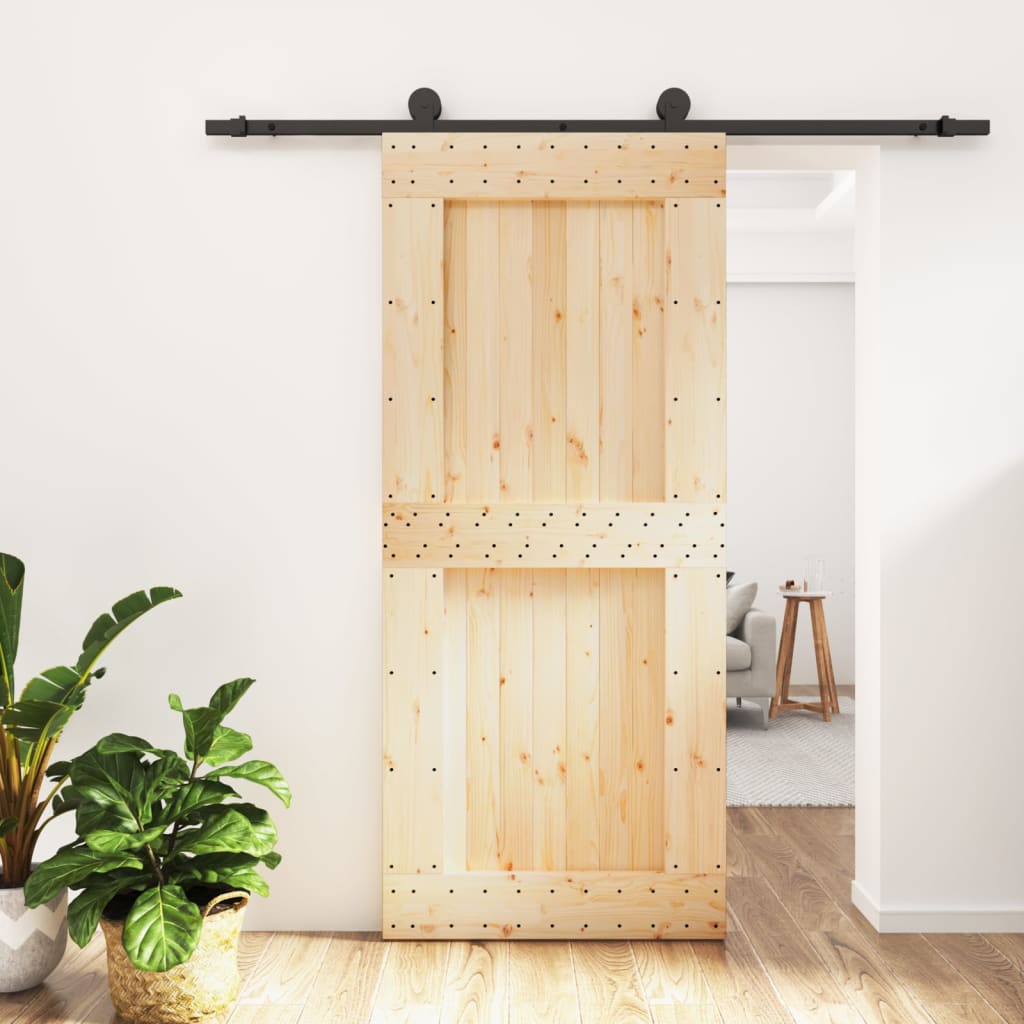 VidaXL Porte coulissante avec ferrures 90x210 cm bois de pin massif