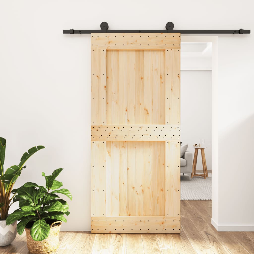 VidaXL Porte coulissante avec ferrures 95x210 cm bois de pin massif