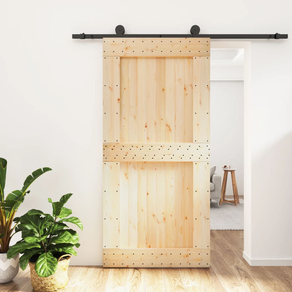 VidaXL Porte coulissante avec ferrures 100x210 cm bois de pin massif