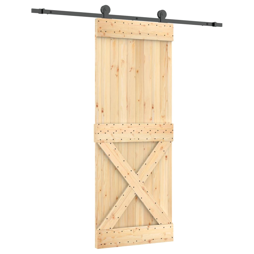 VidaXL Porte coulissante avec ferrures 80x210 cm bois de pin massif