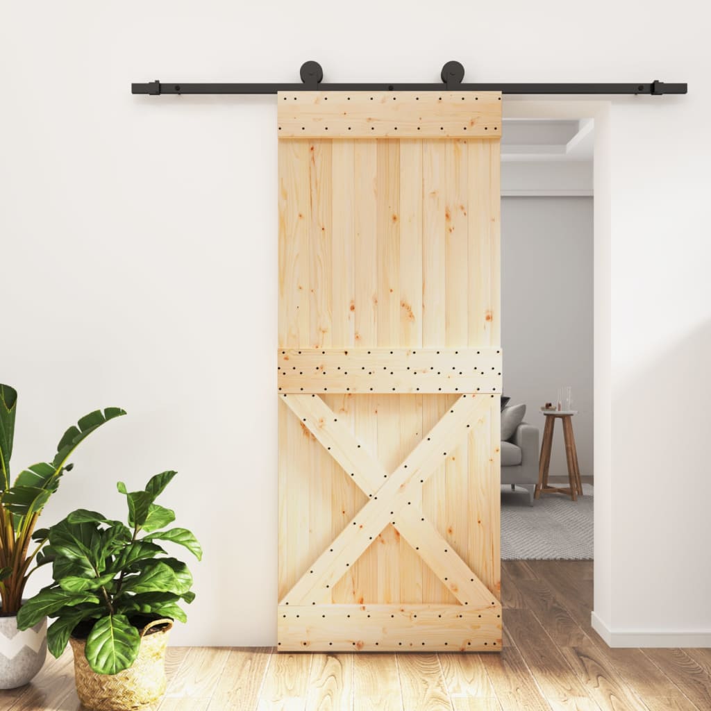 VidaXL Porte coulissante avec ferrures 85x210 cm bois de pin massif
