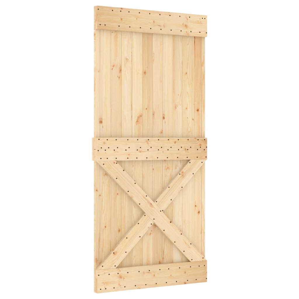 VidaXL Porte coulissante avec ferrures 95x210 cm bois de pin massif