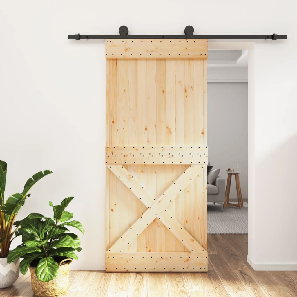 VidaXL Porte coulissante avec ferrures 95x210 cm bois de pin massif