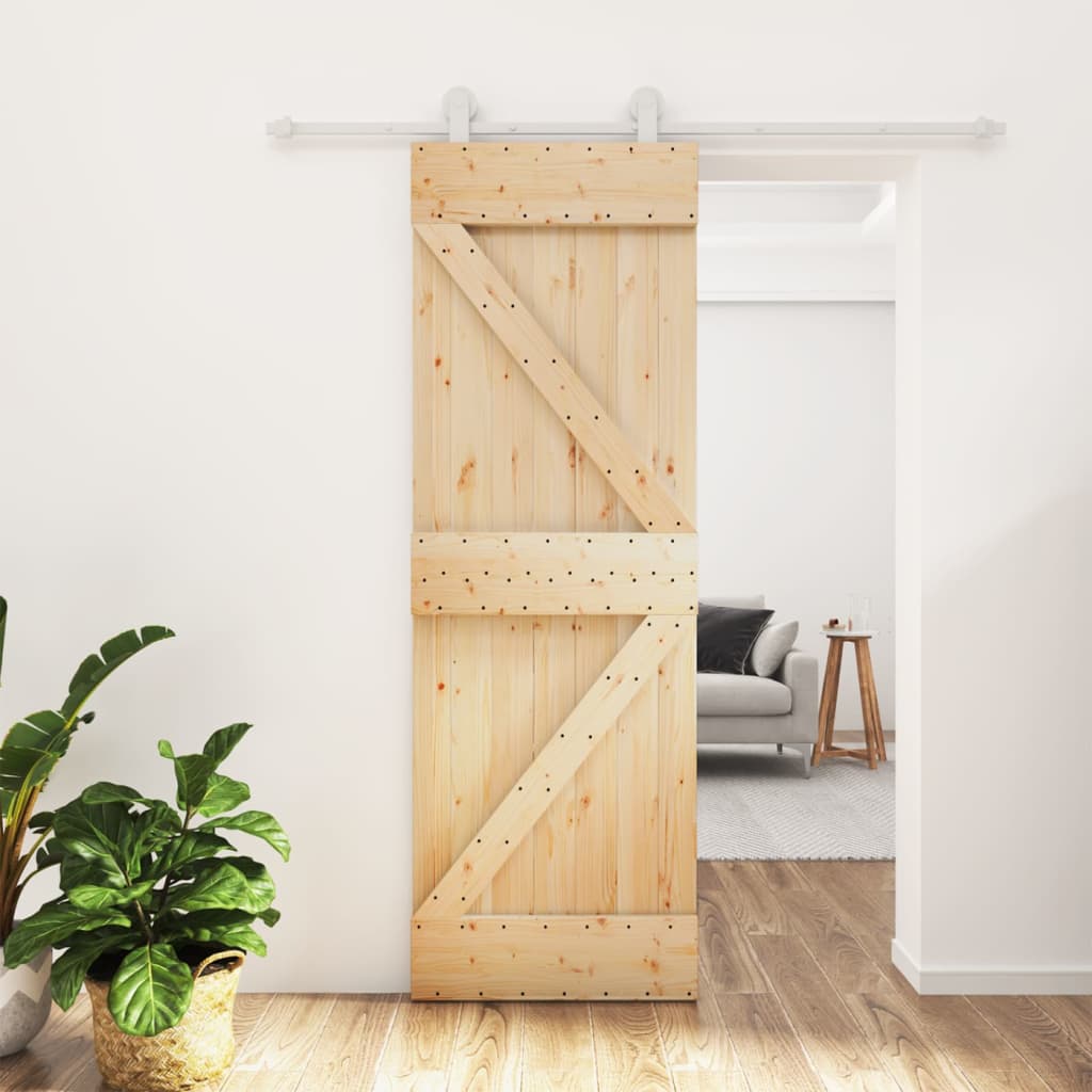 VidaXL Porte coulissante avec ferrures 70x210 cm bois de pin massif