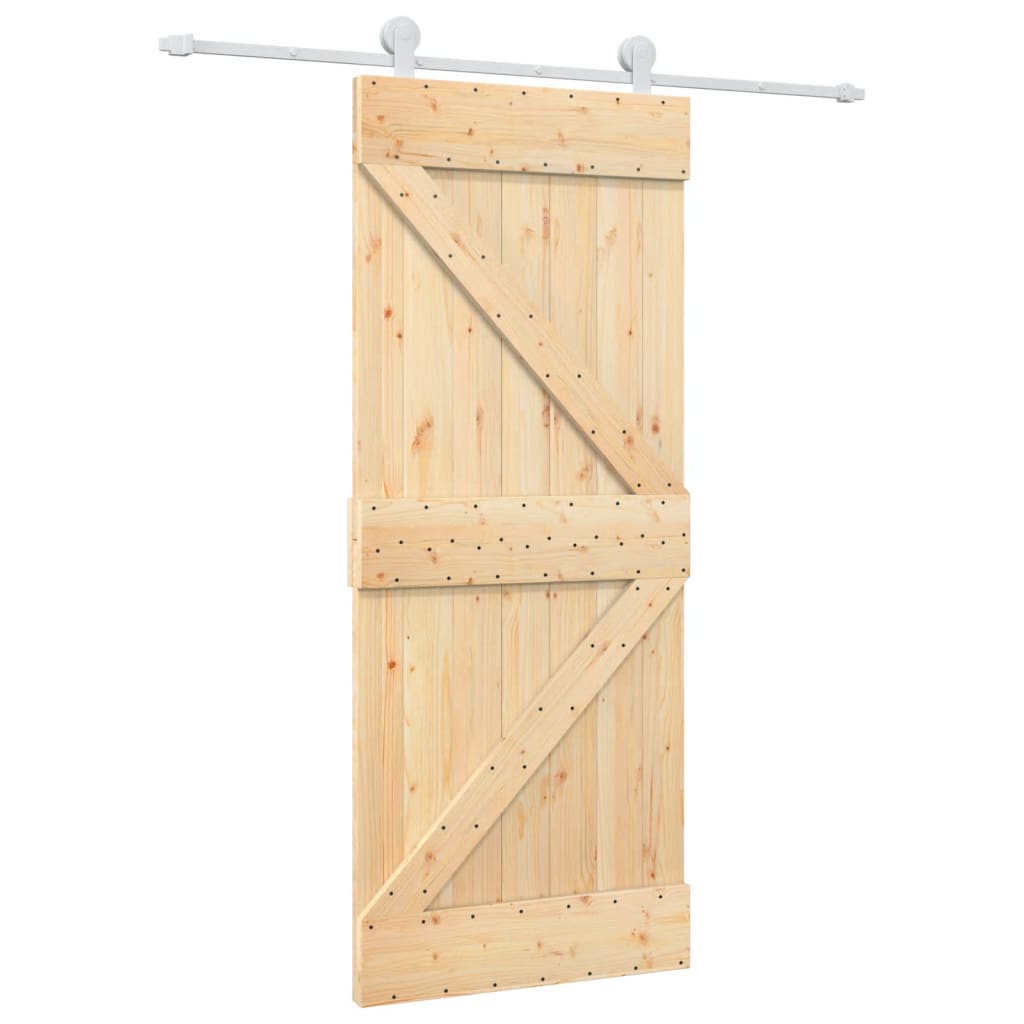 VidaXL Porte coulissante avec ferrures 85x210 cm bois de pin massif
