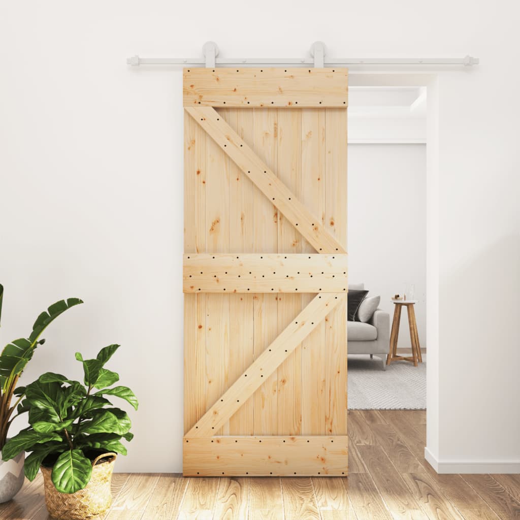VidaXL Porte coulissante avec ferrures 85x210 cm bois de pin massif