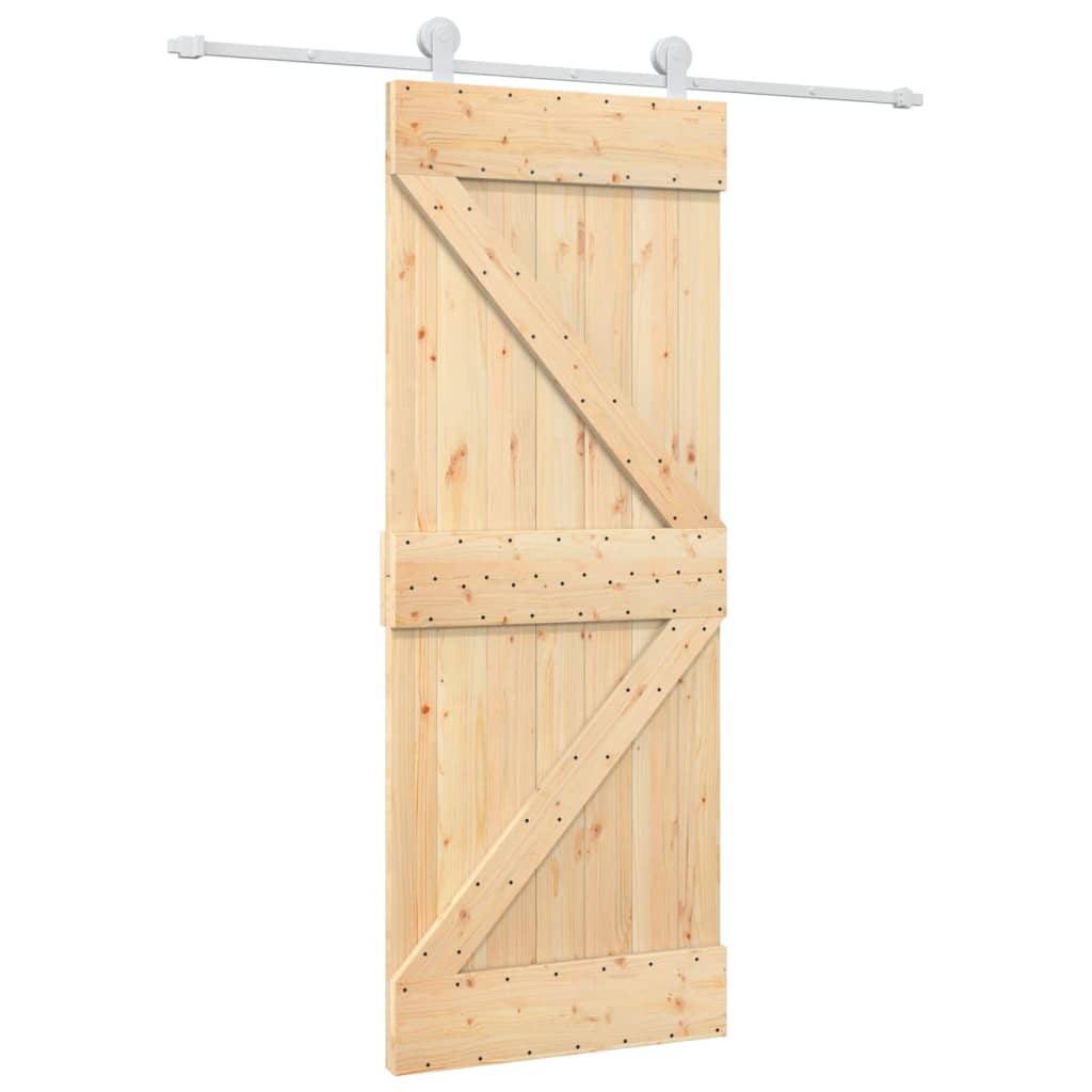VidaXL Porte coulissante avec ferrures 80x210 cm bois de pin massif