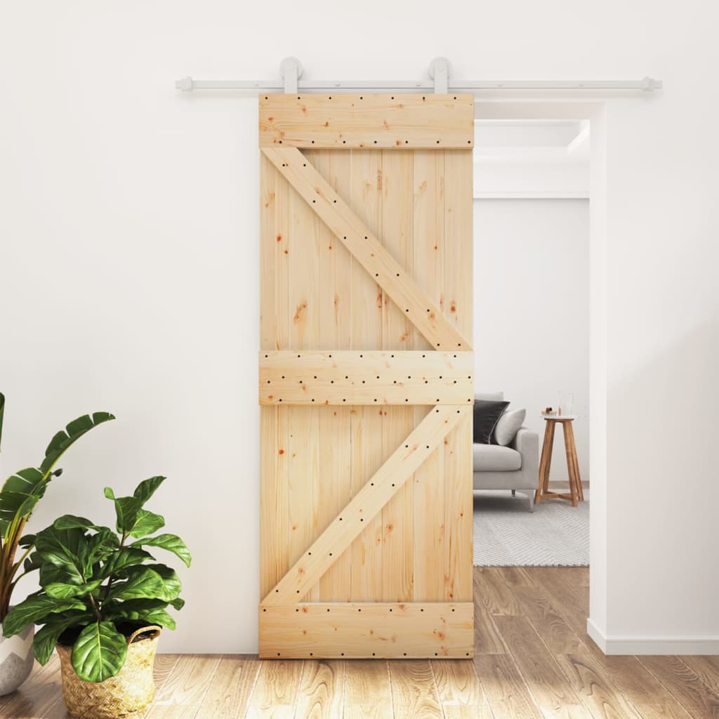 VidaXL Porte coulissante avec ferrures 80x210 cm bois de pin massif