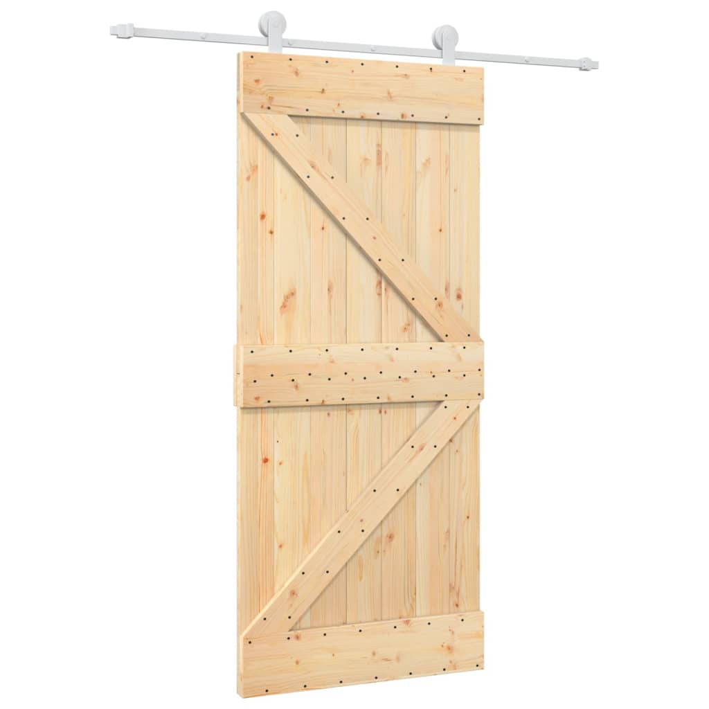 VidaXL Porte coulissante avec ferrures 90x210 cm bois de pin massif