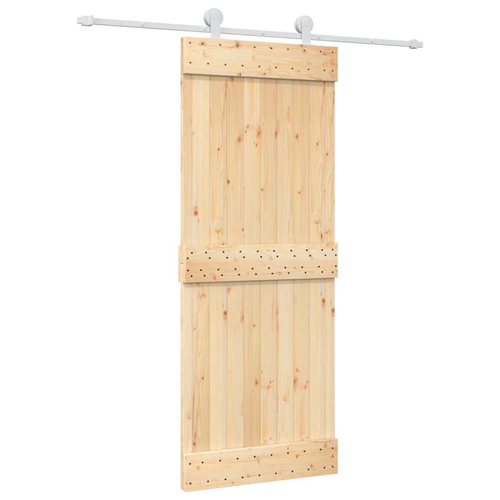 VidaXL Porte coulissante avec ferrures 80x210 cm bois de pin massif