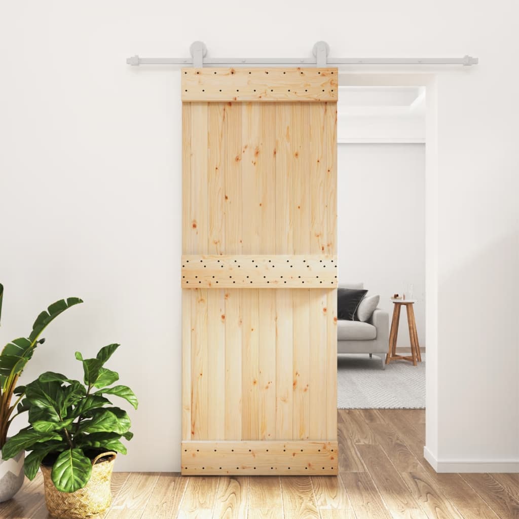 VidaXL Porte coulissante avec ferrures 80x210 cm bois de pin massif
