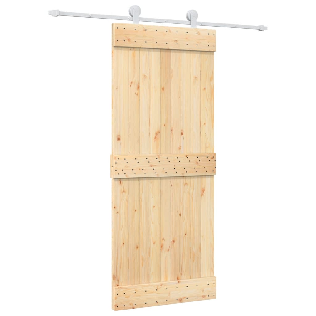 VidaXL Porte coulissante avec ferrures 85x210 cm bois de pin massif