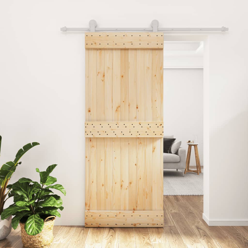 VidaXL Porte coulissante avec ferrures 85x210 cm bois de pin massif
