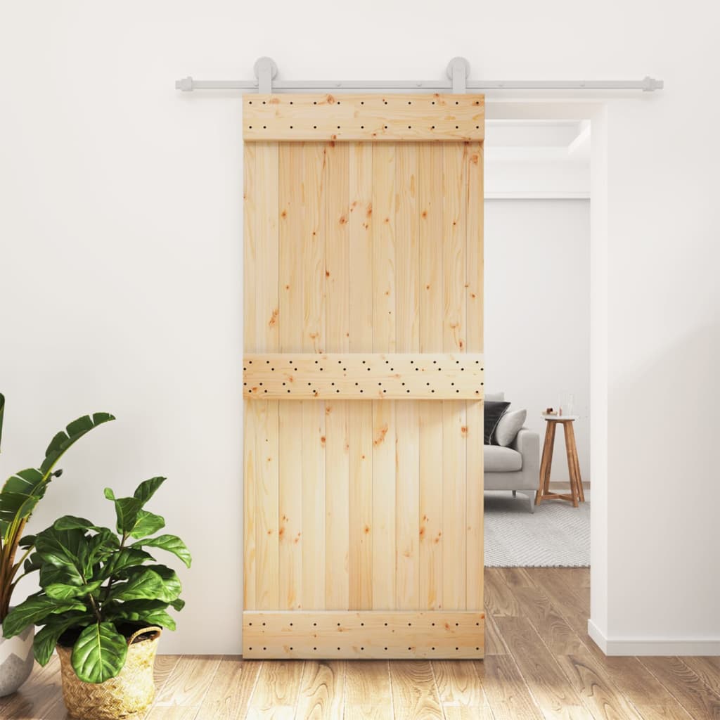 VidaXL Porte coulissante avec ferrures 90x210 cm bois de pin massif