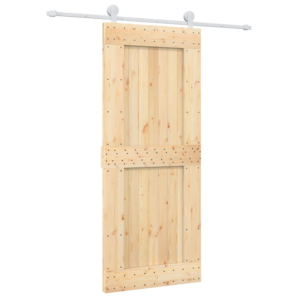 VidaXL Porte coulissante avec ferrures 85x210 cm bois de pin massif
