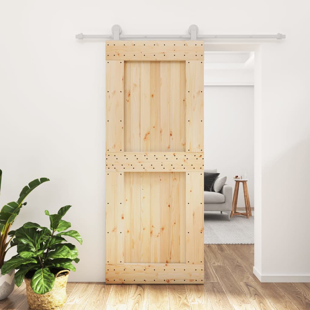 VidaXL Porte coulissante avec ferrures 85x210 cm bois de pin massif