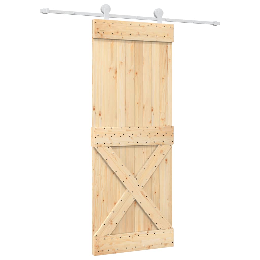 VidaXL Porte coulissante avec ferrures 80x210 cm bois de pin massif