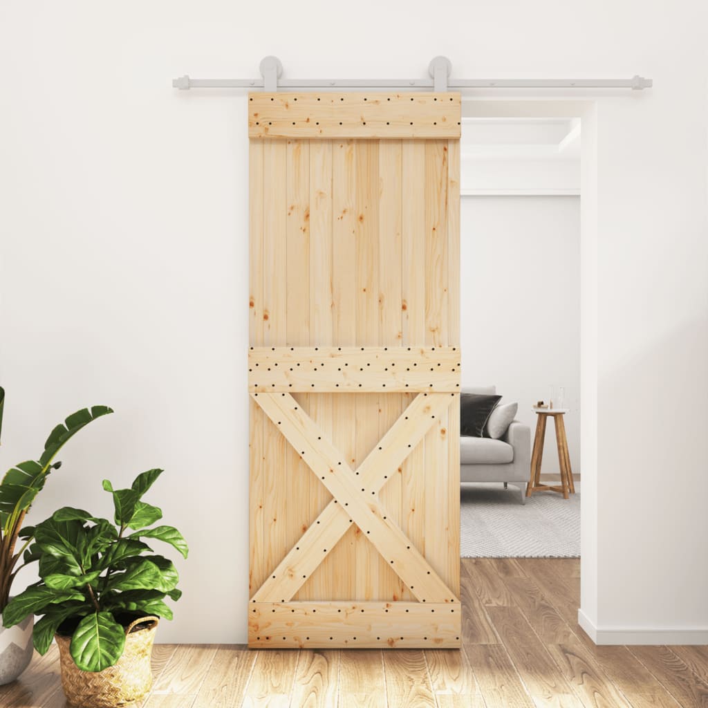 VidaXL Porte coulissante avec ferrures 80x210 cm bois de pin massif