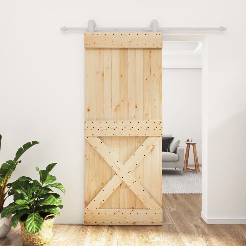VidaXL Porte coulissante avec ferrures 85x210 cm bois de pin massif