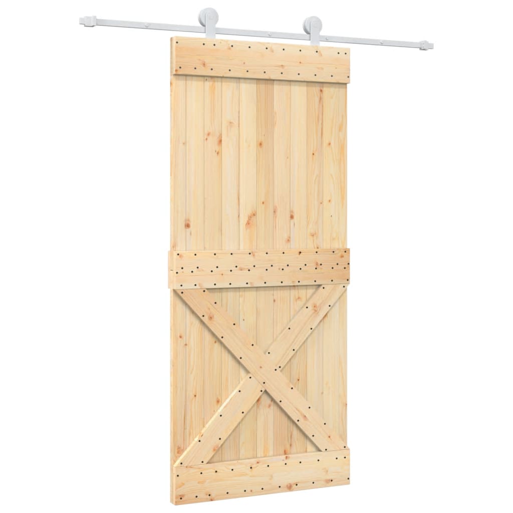 VidaXL Porte coulissante avec ferrures 90x210 cm bois de pin massif