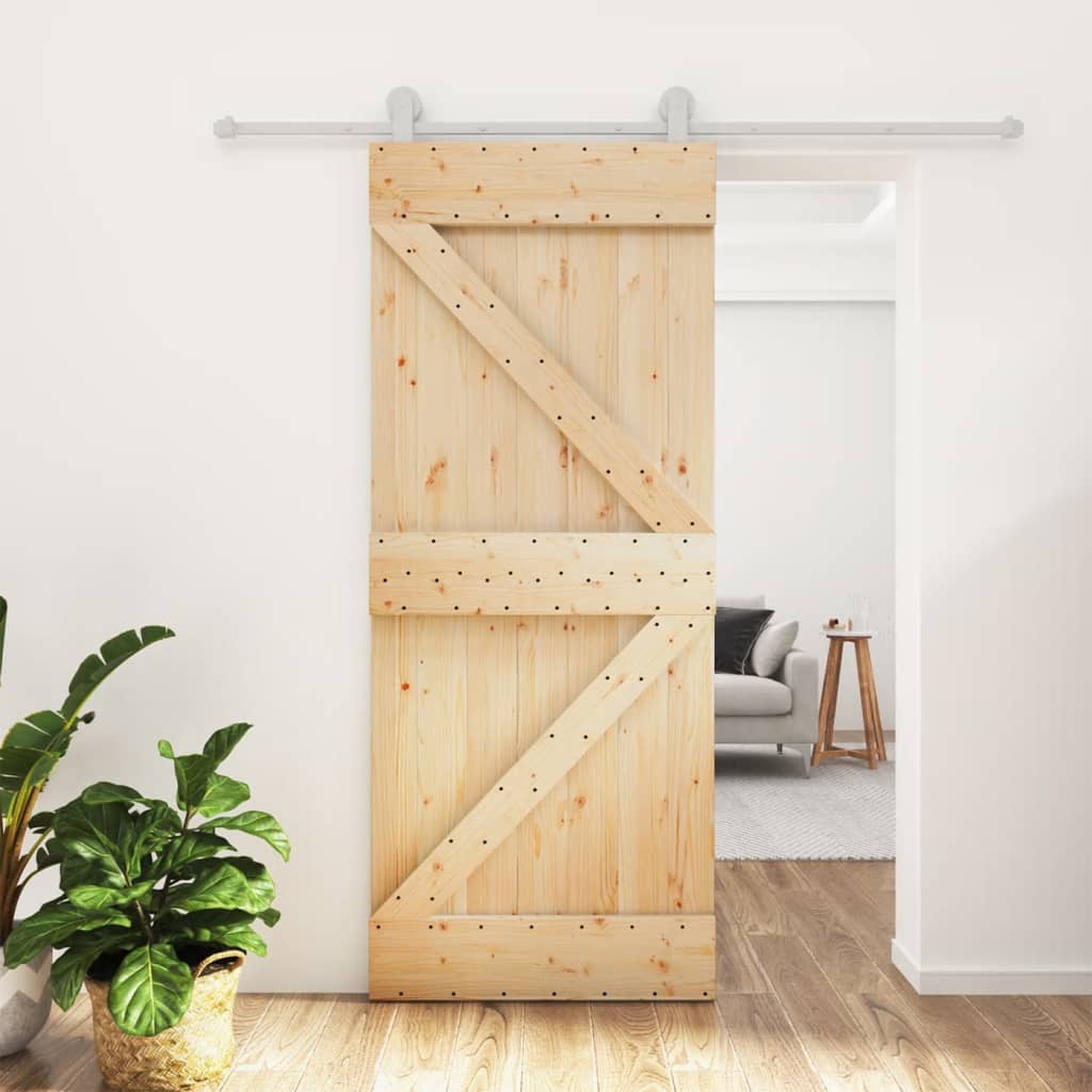 VidaXL Porte coulissante avec ferrures 85x210 cm bois de pin massif