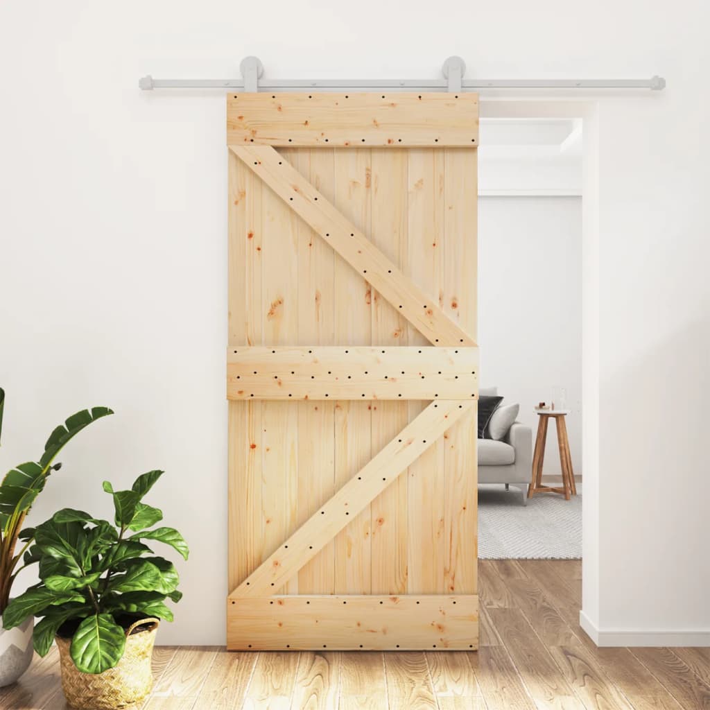 VidaXL Porte coulissante avec ferrures 95x210 cm bois de pin massif