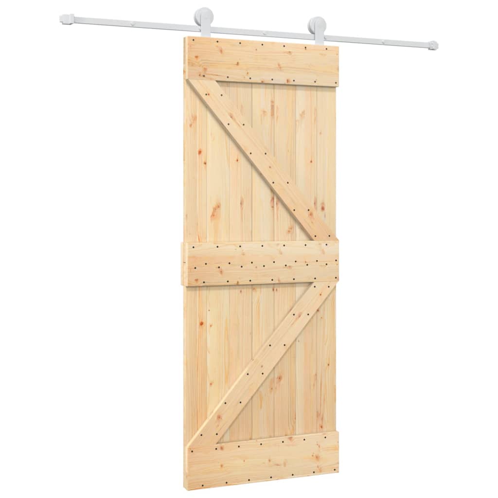 VidaXL Porte coulissante avec ferrures 80x210 cm bois de pin massif