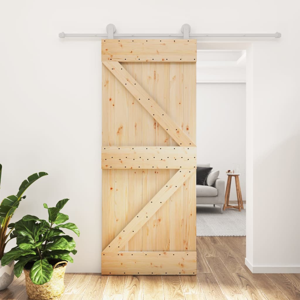 VidaXL Porte coulissante avec ferrures 80x210 cm bois de pin massif