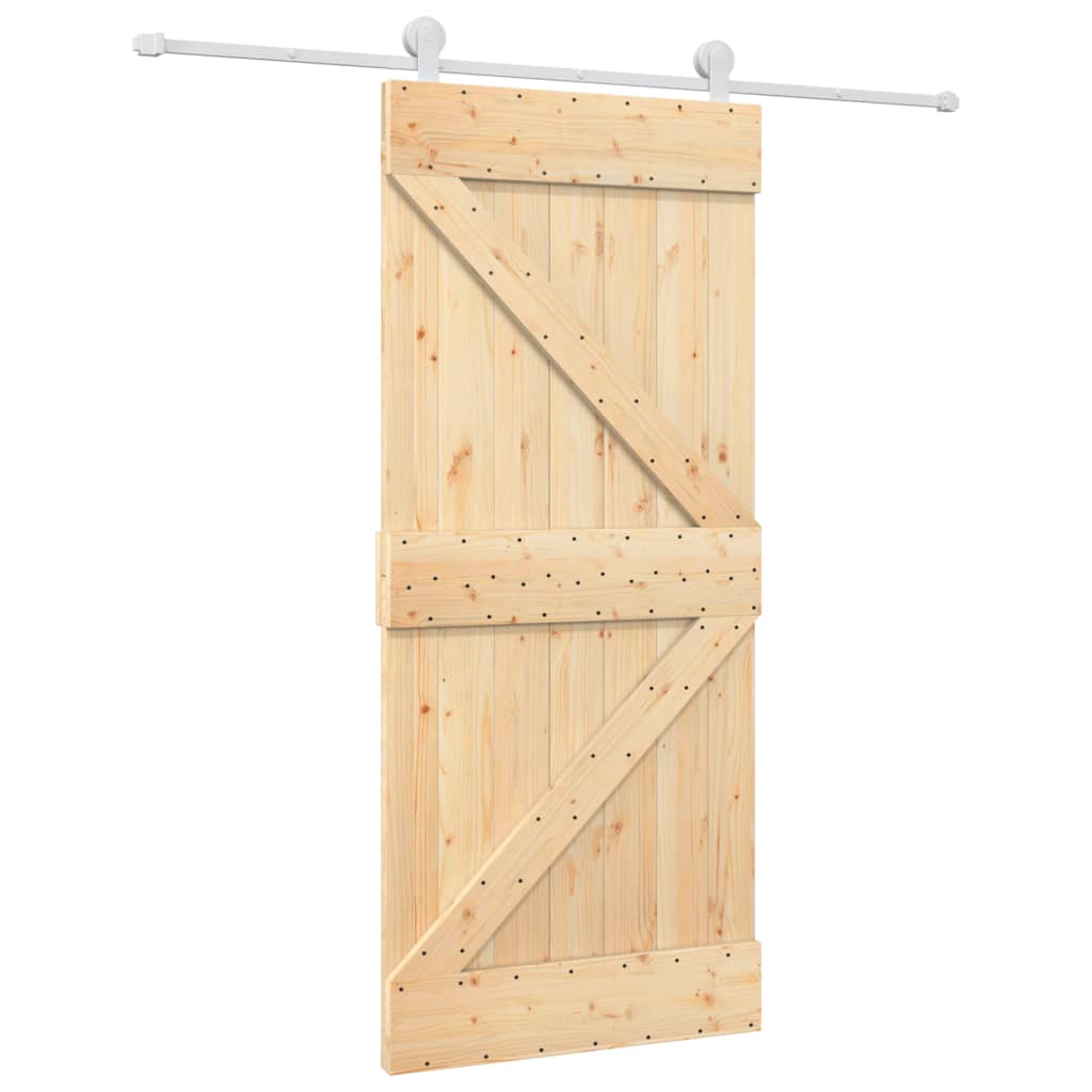 VidaXL Porte coulissante avec ferrures 90x210 cm bois de pin massif